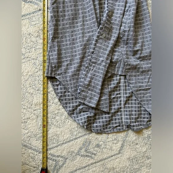 Ethereal Plaid Collared High Low sleeveless button up dress women’s size Large - Picture 11 of 12